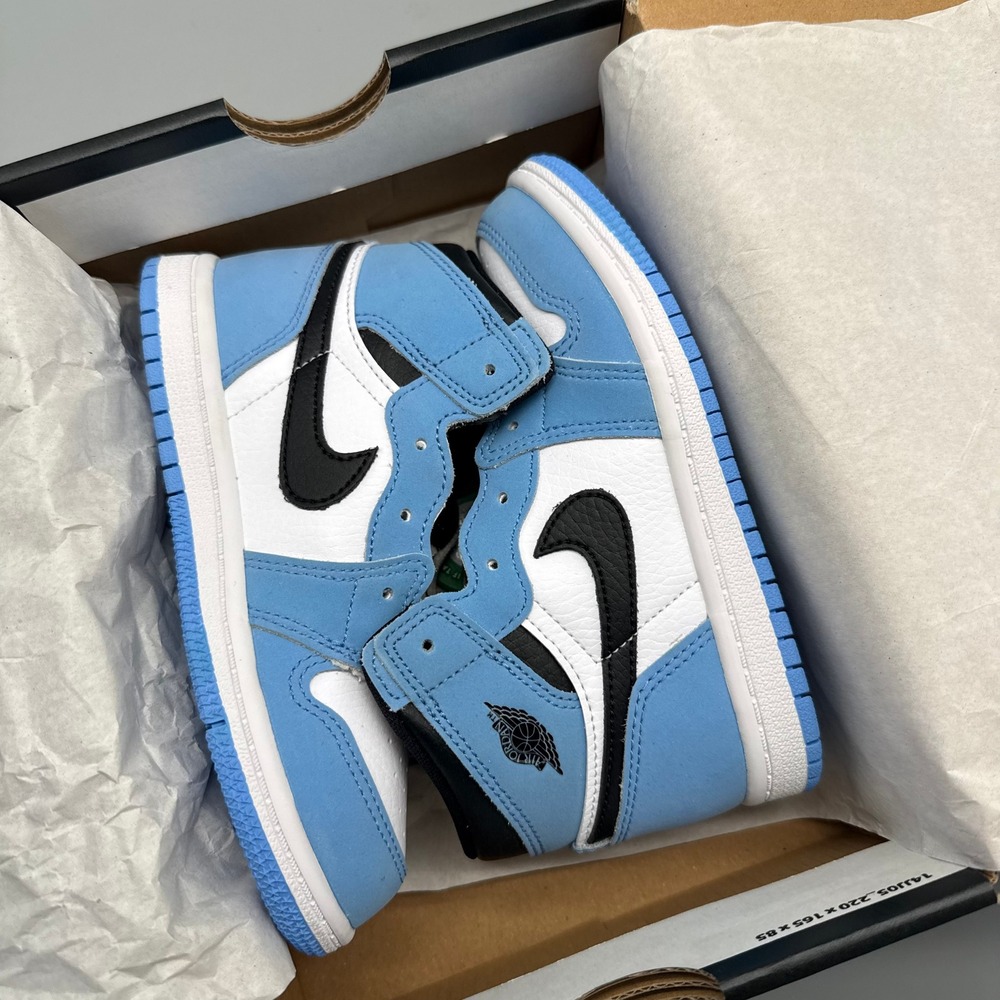 Jordan 1 Retro High OG Toddler 10C University Blue White Black AQ2665-134 EUC - Picture 9 of 12